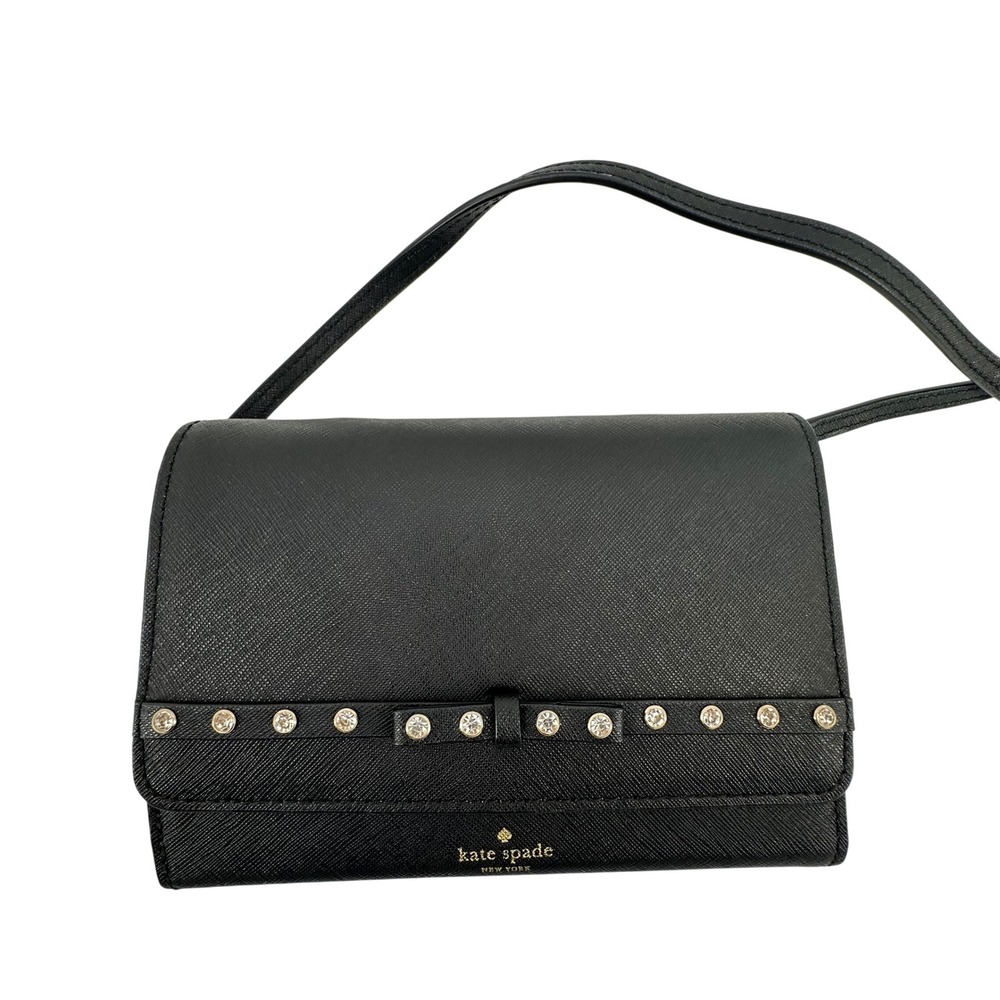 Kate Spade Laurel Way Jeweled Crossbody Bag Womens OS Black Evening Designer